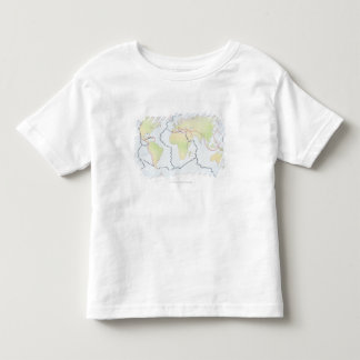 世界地図の提示プレートの差益 トドラーTシャツ