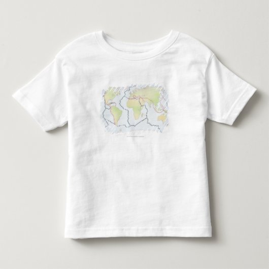 世界地図の提示プレートの差益 トドラーTシャツ (正面)