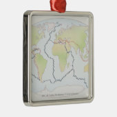 世界地図の提示プレートの差益 メタルオーナメント (右)