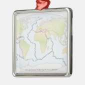 世界地図の提示プレートの差益 メタルオーナメント (左)