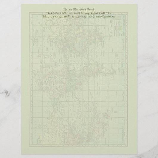 世界地図の文房具 レターヘッド (正面)