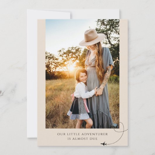 世界地図の旅の冒険がベビーシャワーを始める 招待状 (裏面)