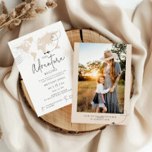 世界地図の旅の冒険がベビーシャワーを始める