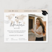 世界地図の旅の冒険が始まる ポストカード (正面)