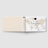 世界地図の旅行の冒険が始まる卒業 ゲストブック (全面)