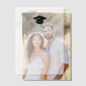 世界地図の旅行の冒険が始まる卒業 ベラム紙招待状 (オフセット (カップル))