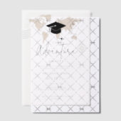 世界地図の旅行の冒険が始まる卒業 ベラム紙招待状 (オフセット (招待状))