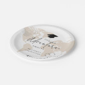 世界地図の旅行の冒険が始まる卒業 ペーパープレート (アングル)