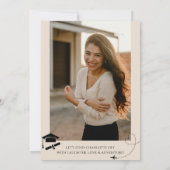 世界地図の旅行の冒険が始まる卒業 招待状 (裏面)