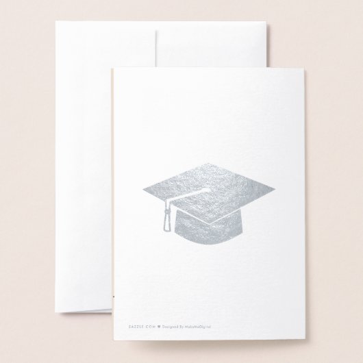 世界地図の旅行の冒険が始まる卒業 箔カード (裏面封筒付き)