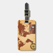世界地図の旅行手荷物 ラゲッジタグ (正面縦)