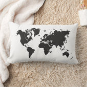 世界地図の枕 ランバークッション (ブランケット)