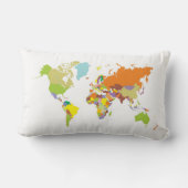 世界地図の枕 ランバークッション (裏面)