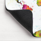 世界地図の水彩画の地図 マウスパッド (コーナー)