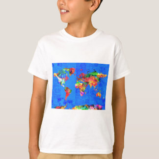 世界地図の水彩画1 Tシャツ