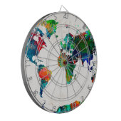 世界地図の水彩画20 ダーツボード (正面左)