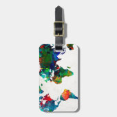 世界地図の水彩画20 ラゲッジタグ (正面縦)