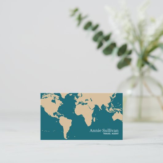 世界地図の特大国際的旅行代理店 名刺 (スタンド正面)