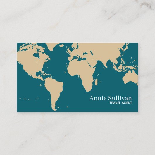 世界地図の特大国際的旅行代理店 名刺 (正面)