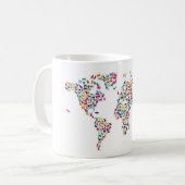 世界地図の猫の地図 コーヒーマグカップ (正面左)