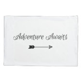 世界地図の緑及び紫色の冒険は待ちます 枕カバー (裏面-左)