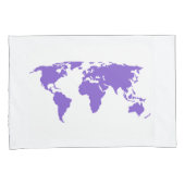 世界地図の緑及び紫色の冒険は待ちます 枕カバー (正面右)