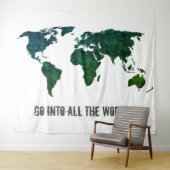 世界地図の聖書に感動的載る タペストリー (インサイチュ(横))
