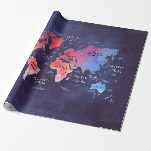 世界地図の芸術 ラッピングペーパー (アンロールド)