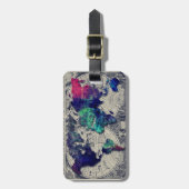 世界地図の荷物のラベル ラゲッジタグ (正面縦)