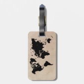 世界地図の荷物のラベル ラゲッジタグ (裏面縦)