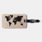 世界地図の荷物のラベル ラゲッジタグ (裏面横)