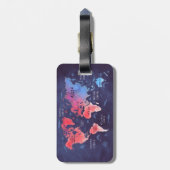 世界地図の荷物のラベル ラゲッジタグ (裏面縦)