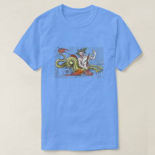 世界地図の蛇およびリラ Tシャツ