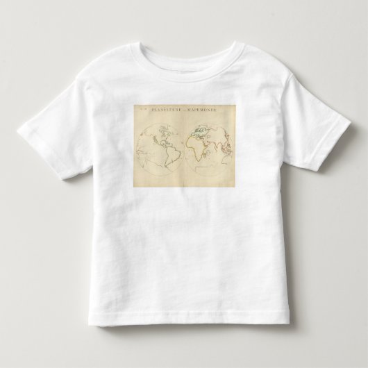 世界地図の輪郭2 トドラーTシャツ (正面)