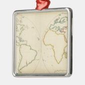 世界地図の輪郭2 メタルオーナメント (左)
