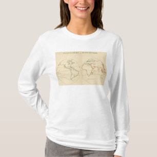 世界地図の輪郭 Tシャツ