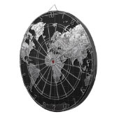 世界地図の銀河系白黒4 ダーツボード (正面右)