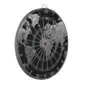 世界地図の銀河系白黒4 ダーツボード (正面左)