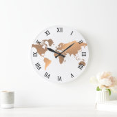 世界地図の銅の時計 ラージ壁時計 (ホーム)