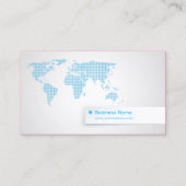 世界地図の青い技術のグローバル・ビジネス 名刺 (正面)
