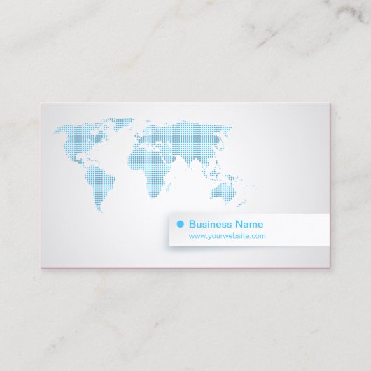 世界地図の青い技術のグローバル・ビジネス 名刺 (正面)