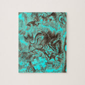 世界地図のPoseidonの乗馬のイルカ ジグソーパズル (縦)