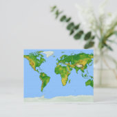 世界地図はがき ポストカード (スタンド正面)