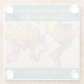 世界地図アトラストラベル恋人 ガラスコースター (裏面)