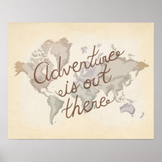 世界地図アドベンチャーが出てくインスパイアる ポスター