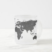 世界地図アドベンチャー - 名前入り フロストグラスマグカップ (正面右)