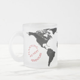 世界地図アドベンチャー - 名前入り フロストグラスマグカップ