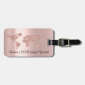 世界地図アドレス何を100%の世界のバラ ラゲッジタグ (正面横)