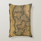 世界地図アンティークオルテリアス欧州トラベル アクセントクッション (正面(垂直))