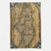 世界地図アンティークオルテリアス欧州トラベル キッチンタオル (縦)